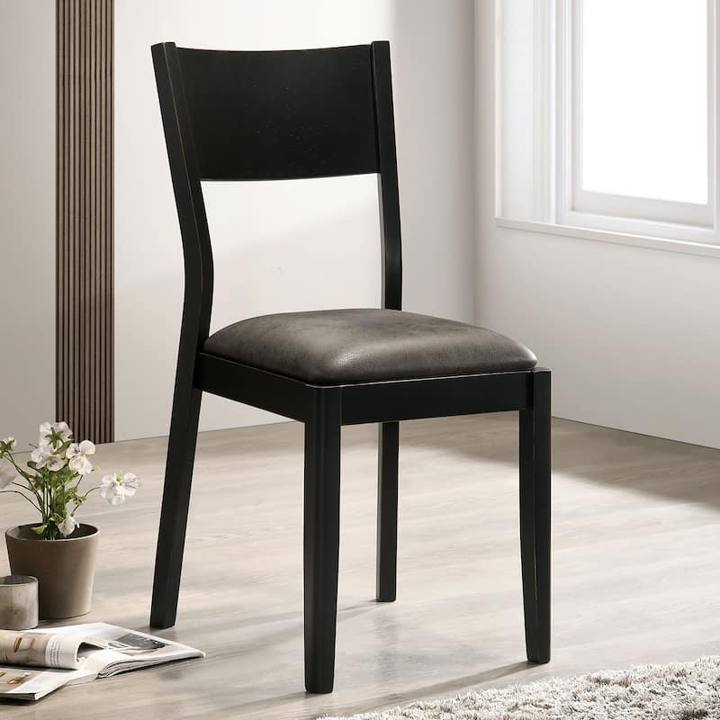 Balgona Contemporary Grey Wood Padded Dining Chair by Furniture of America (Set of 2)