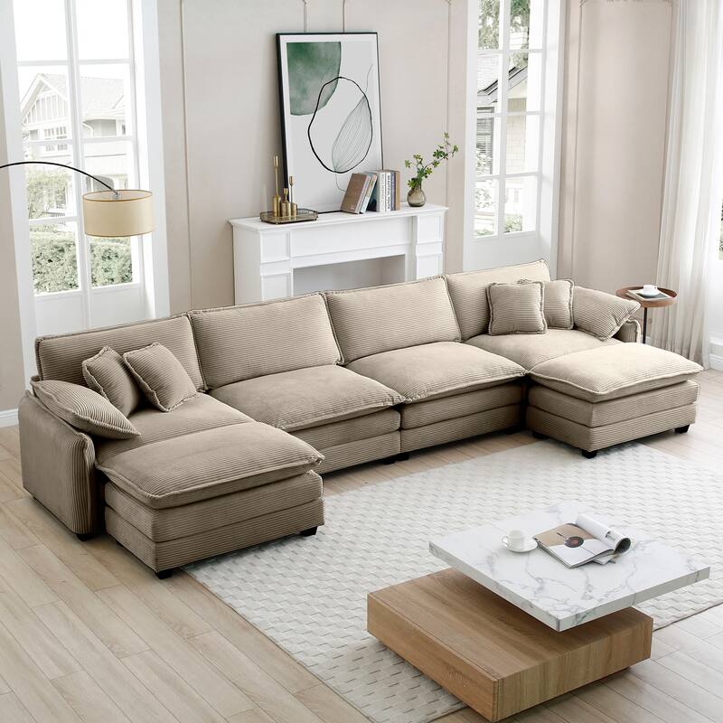 Over Size Flexible Combinations Modular Sofa Set with Ottomans