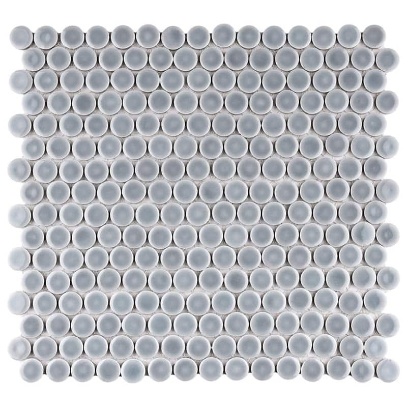 Merola Tile Hudson Penny Round Slate 11-7/8" x 12-5/8" Porcelain Floor and Wall Tile
