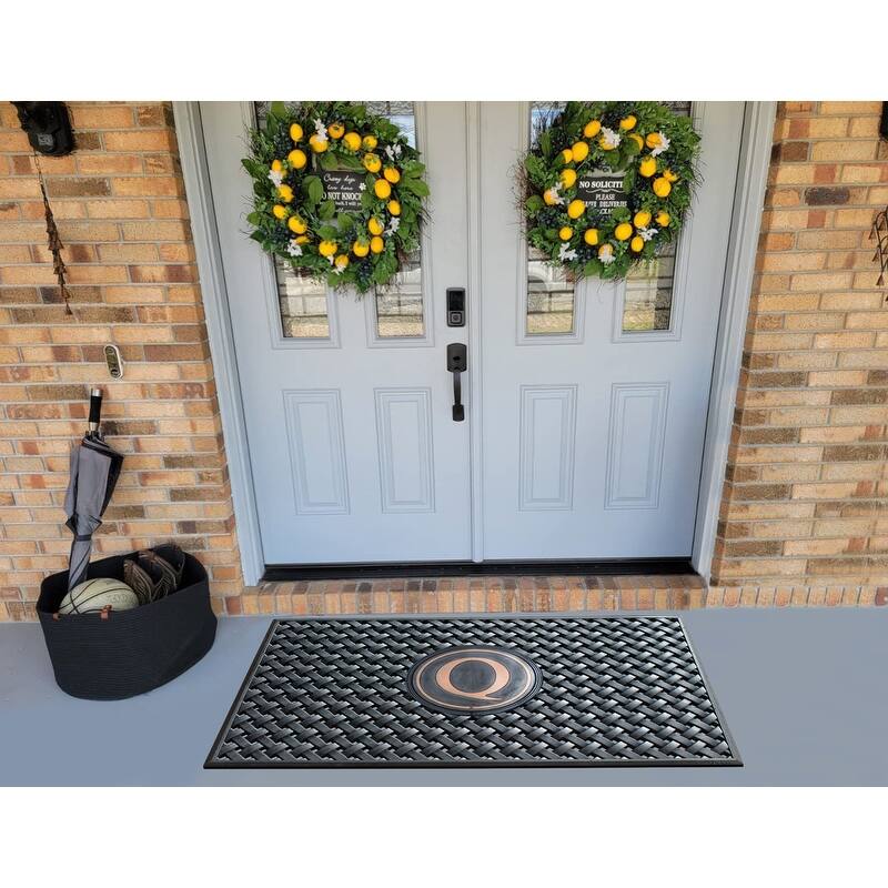 A1HC 100% Pure Rubber Monogrammed Front Door Mat 24" x39" Indoor Outdoor Doormat
