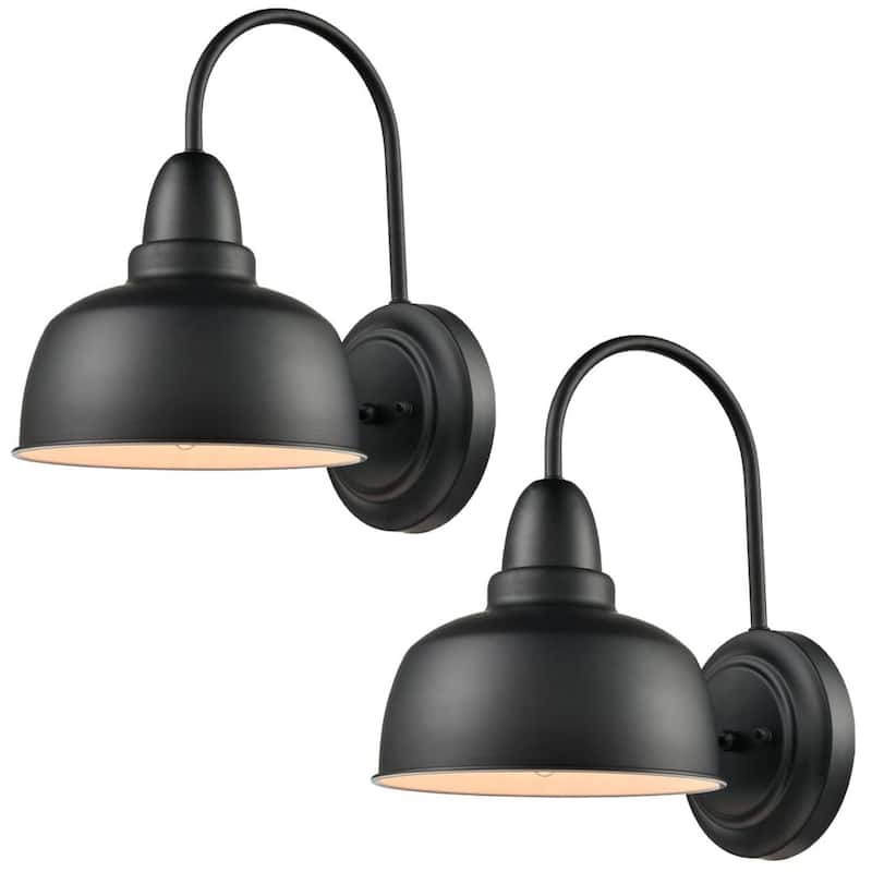 Montalbano Industrial Wall Sconces Gooseneck Wall Mount Light Set of 2 - Matte Black