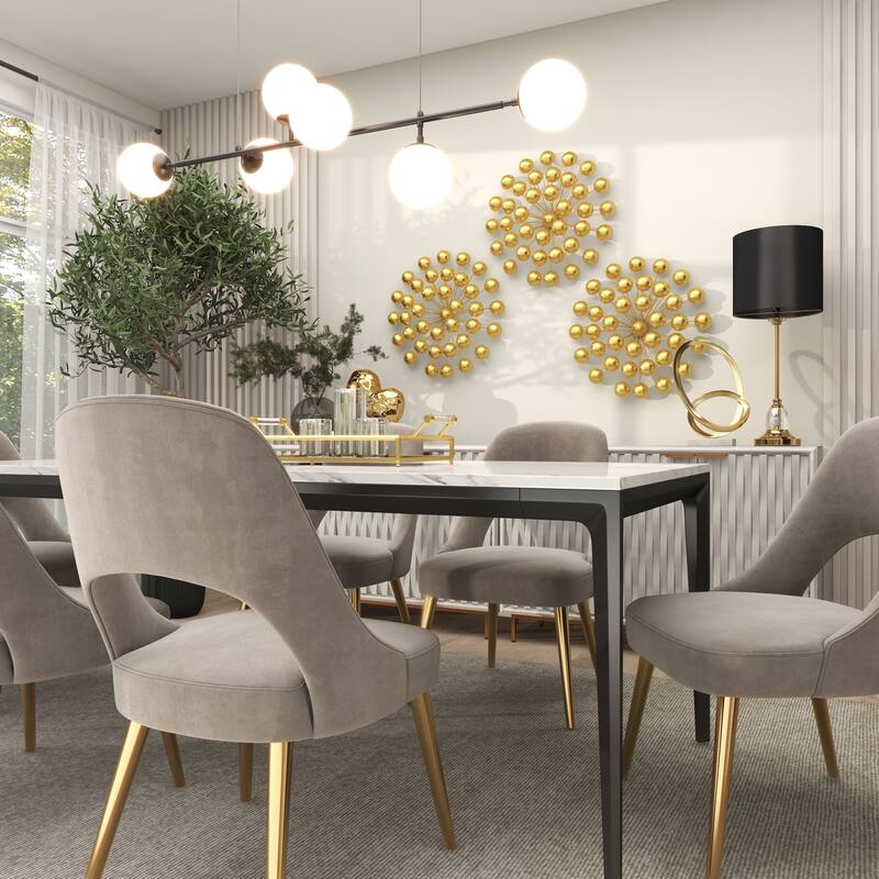 Gold Metal Starburst Home Wall Decor with Orb Detailing