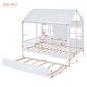 preview thumbnail 7 of 12, Full House Bed with Twin Trundle & Playhouse Design, Solid Wood Frame