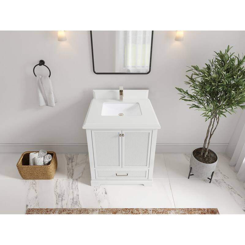 Willow Collections 30 in. W x 22 in. D Alys Single Sink Bathroom Vanity with Countertop - 1.5"White - White