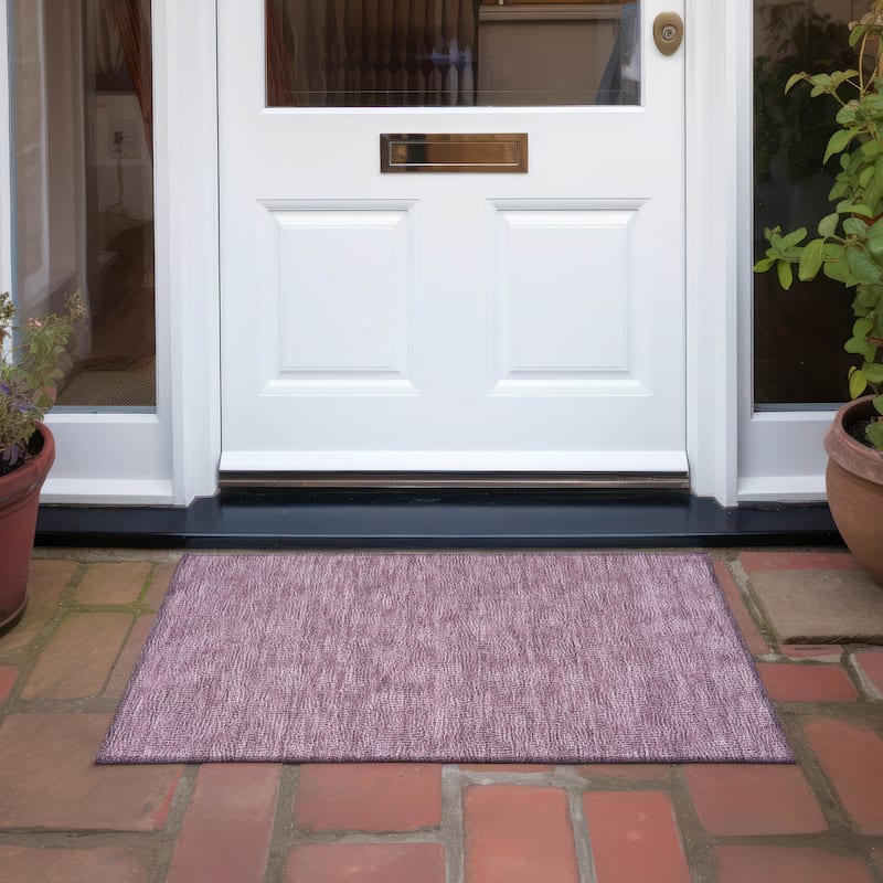 Machine Washable Indoor/ Outdoor Solid Modern Chantille Rug