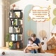 preview thumbnail 7 of 102, 4/5/6 Tiers Round Rotating Bookcase, Revolving Floor Standing Bookshelf Corner Organizer Display