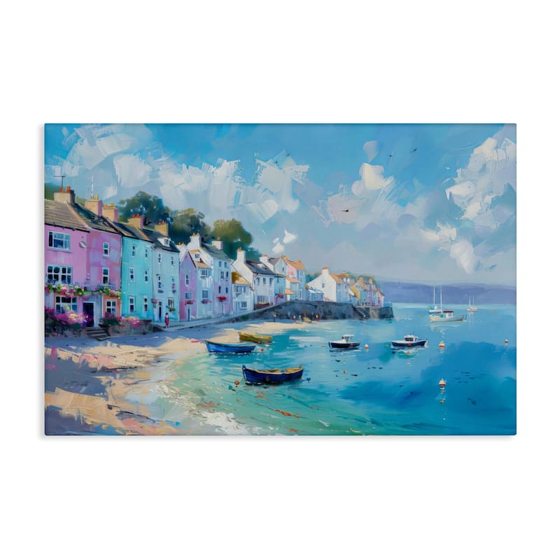 Stupell Seaside Village Cottages Canvas Wall Art Design By LSR Design Studio - 30 x 20