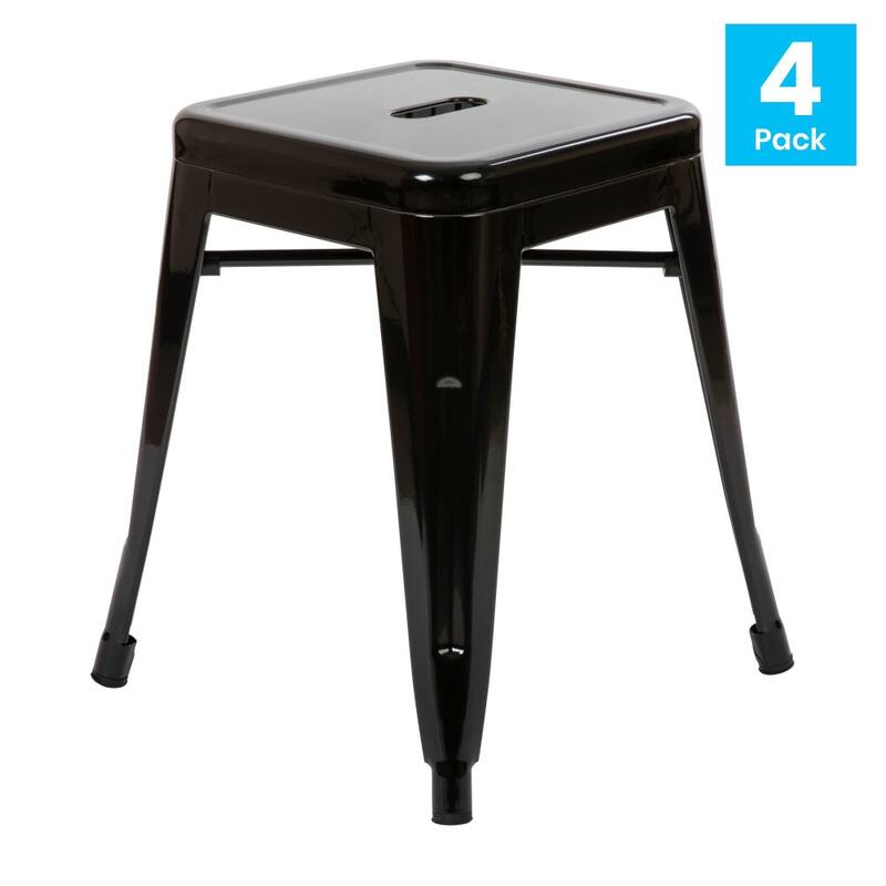 18 Inch Table Height Indoor Stackable Metal Dining Stool-Set of 4