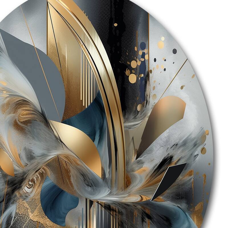 Designart "Soft Colors Marble Abstract II" Abstract Marble Metal Round Wall Art