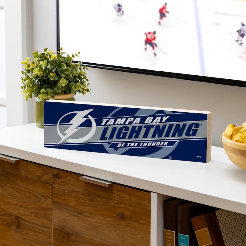 Tampa Bay Lightning Wooden Tabletop Mantel Shelf Sign - 5" x 18"