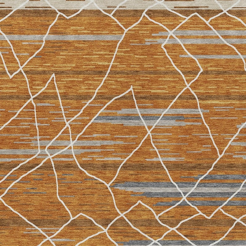 HomeRoots Striped Modern Rectangle Outdoor Rug