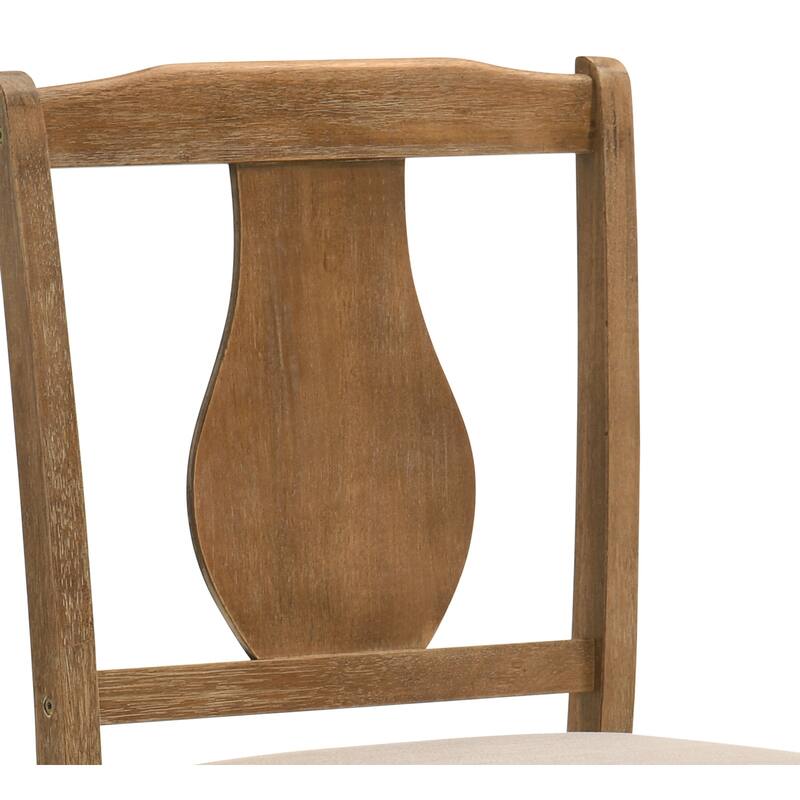 Rustic 5-Piece Dining Set with Weathered Oak Table and Upholstered Chairs, Perfect for Cozy Dining Spaces