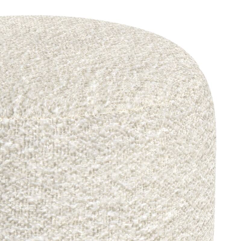 WYNDENHALL Lyanna 18 inch Wide Contemporary Pouf in White Boucle Fabric