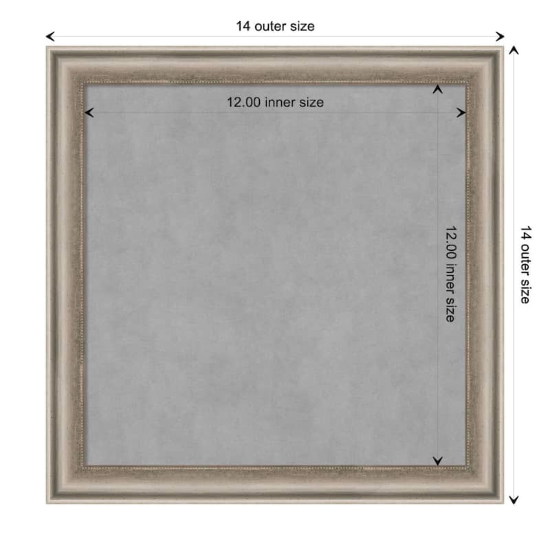Amanti Art Salon Scoop Pewter Framed Magnetic Board - Board Size 12x12