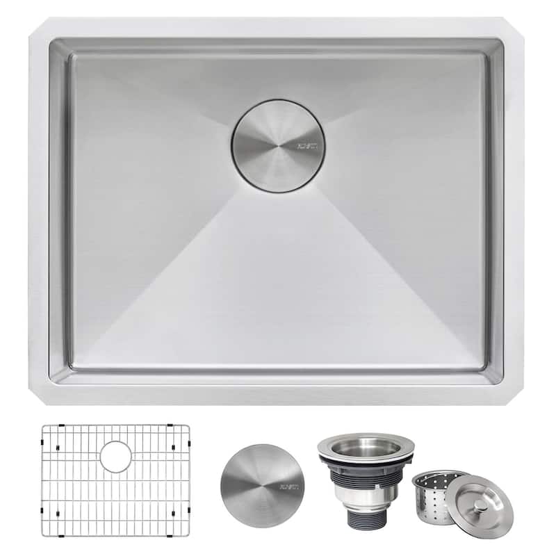 Ruvati 23" x 18" x 12" Deep Laundry Utility Sink Tight Radius Undermount 16 Gauge Stainless Steel - RVU6125