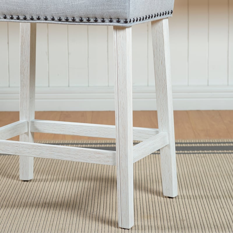 The Gray Barn Barish Backless Saddle Seat Counter Stools (Set of 2)