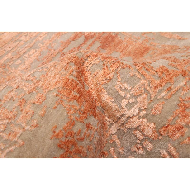 ECARPETGALLERY Hand-knotted Legacy Copper Silk, Wool Rug - 2'6 x 12'0