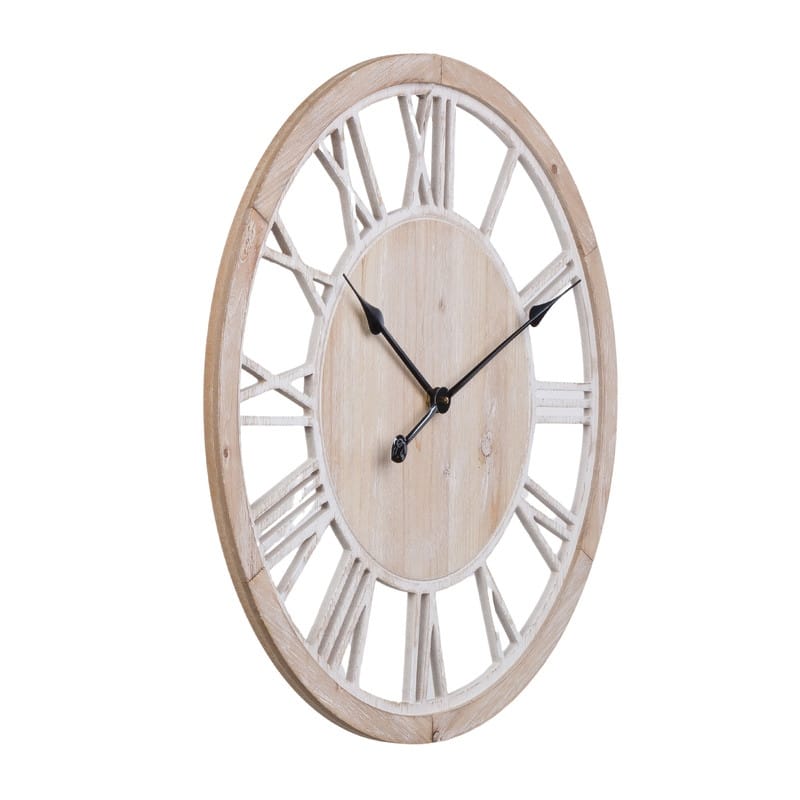 Seraphine Farmhouse Wooden Wall Clock - 23.75"H x 23.75"W x 1"D