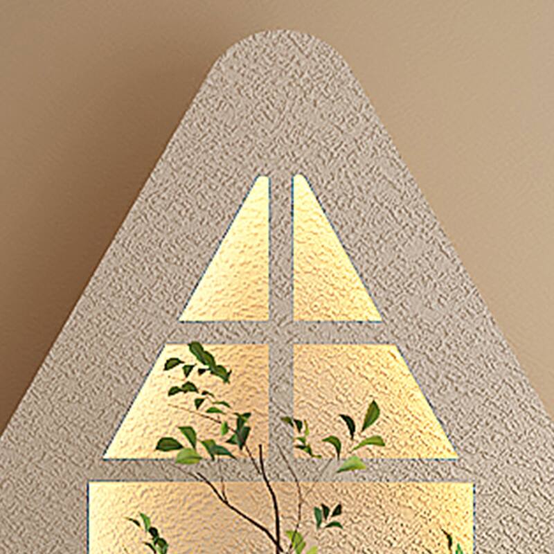Adjustable 3-Color LED Sandstone Wall Decor with Simulated Green Plants - 3D Art Sculpture, Glass Vase & Rabbit Statue