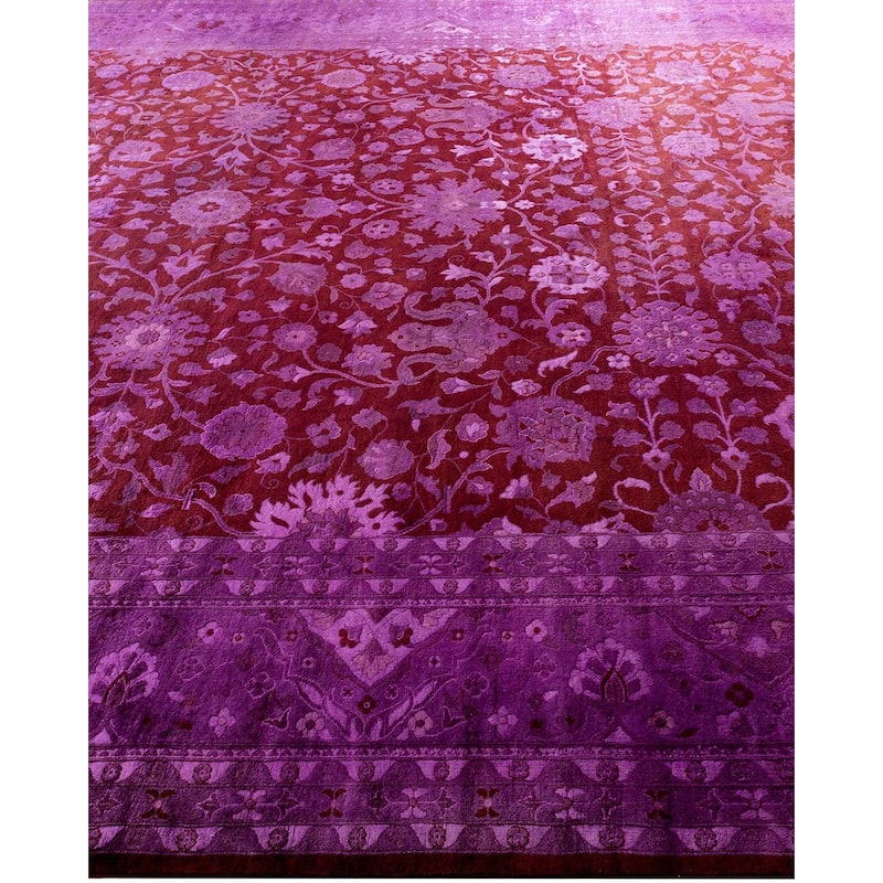 Fine Vibrance One-of-a-Kind Hand-Knotted Area Rug - Red, 9' 2" x 12' 5" - 9' 2" x 12' 5"
