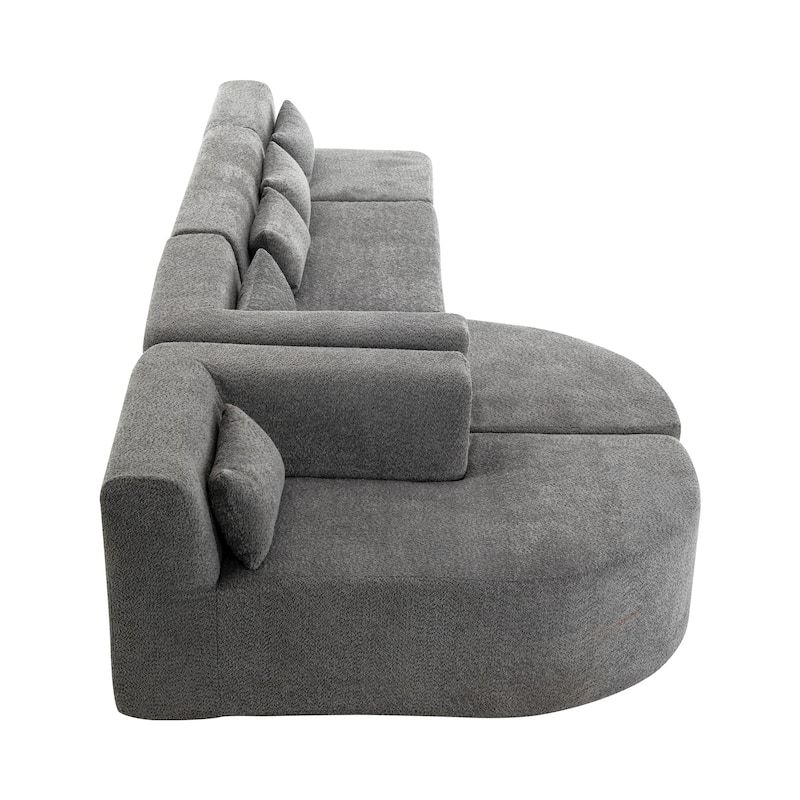 Merax 143.7" Upholstered Sofa Free-combined Sofa Couch