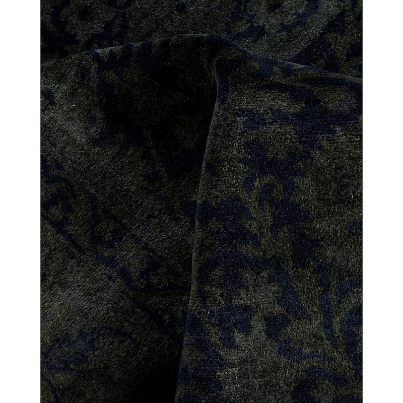 Fine Vibrance One-of-a-Kind Hand-Knotted Area Rug - Black, 4' 8" x 7' 6" - 4' 8" x 7' 6"