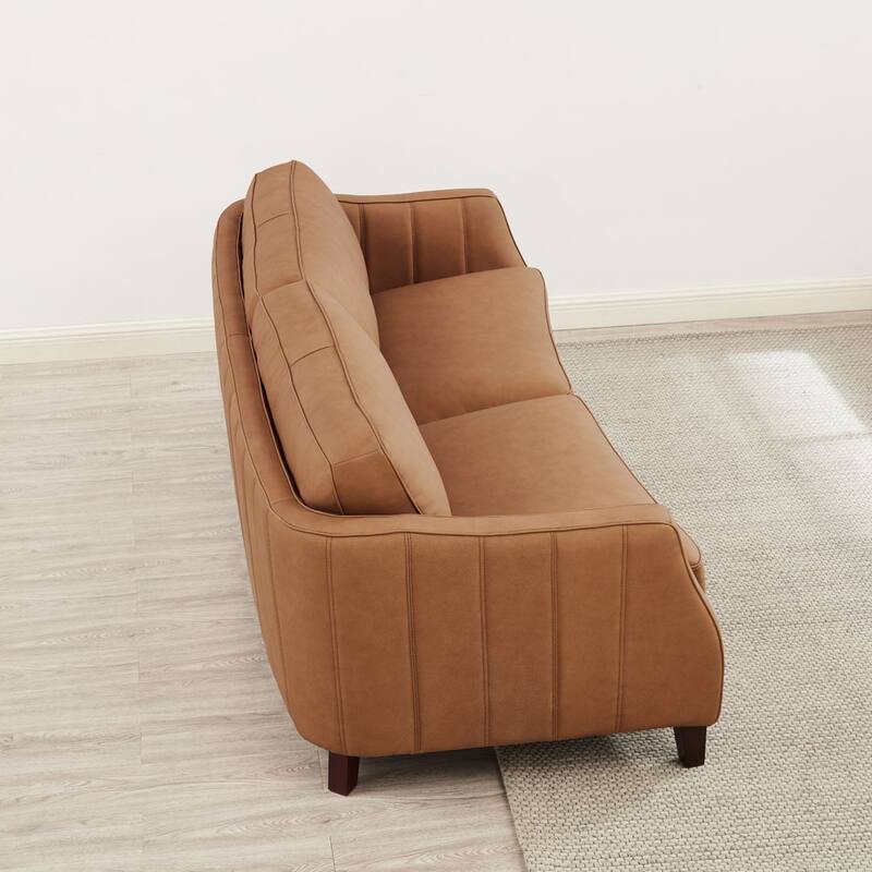 Hydeline Aria Top Grain Leather Sofa and Chair Set with Feather Memory Foam and Springs