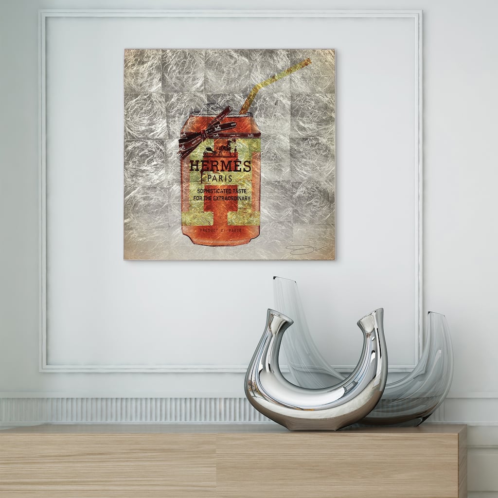 Fashion Drinks Reverse Printed Tempered Glass with Silver Leaf