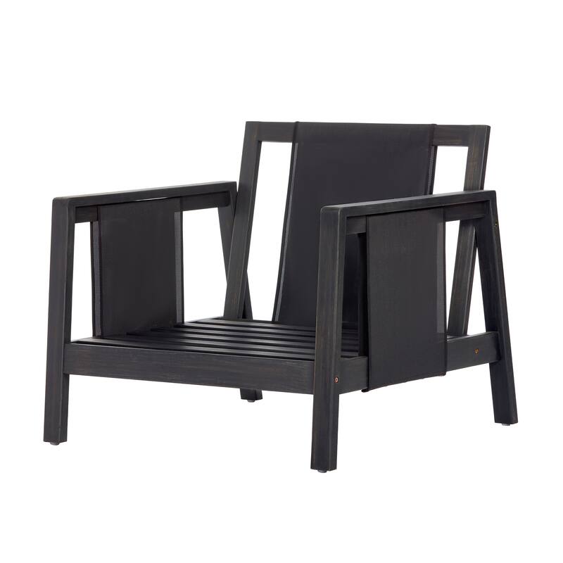 Christopher Knight Home - Outdoor Acacia Wood Club Chair with Water-Repellent Cushions and Textilene Accents