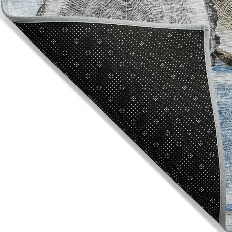 Machine Washable Indoor/ Outdoor Modern Wood Chantille Rug
