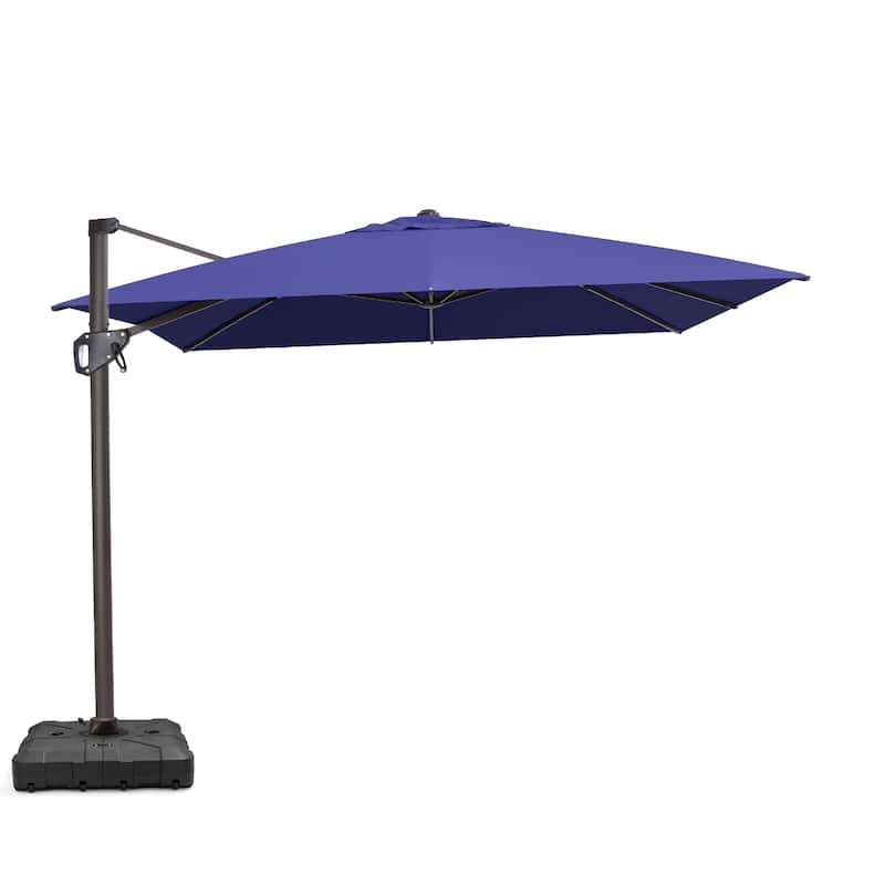 VredHom Patio Outdoor 9 x 11 FT Cantilever-Offset Umbrella with HDPE Base - NavyBlue