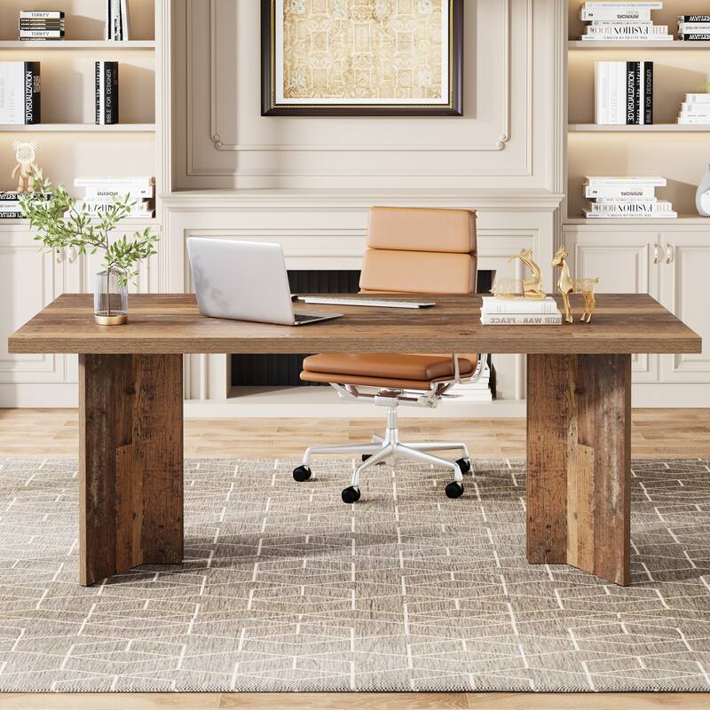 63-Inch Modern Executive Desk Large Office Computer Desk Writing Table