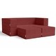 preview thumbnail 81 of 114, Jaxx Zipline Convertible Queen-size Sleeper Loveseat and Ottoman Set Berry Red