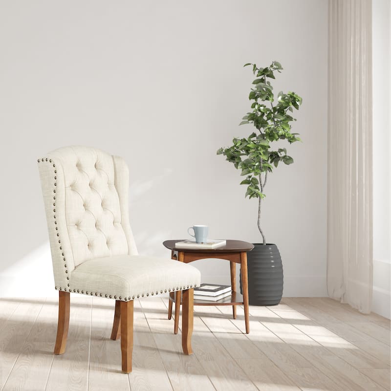 OSP Home Furnishings Jessica Tufted Fabric Wing Chair