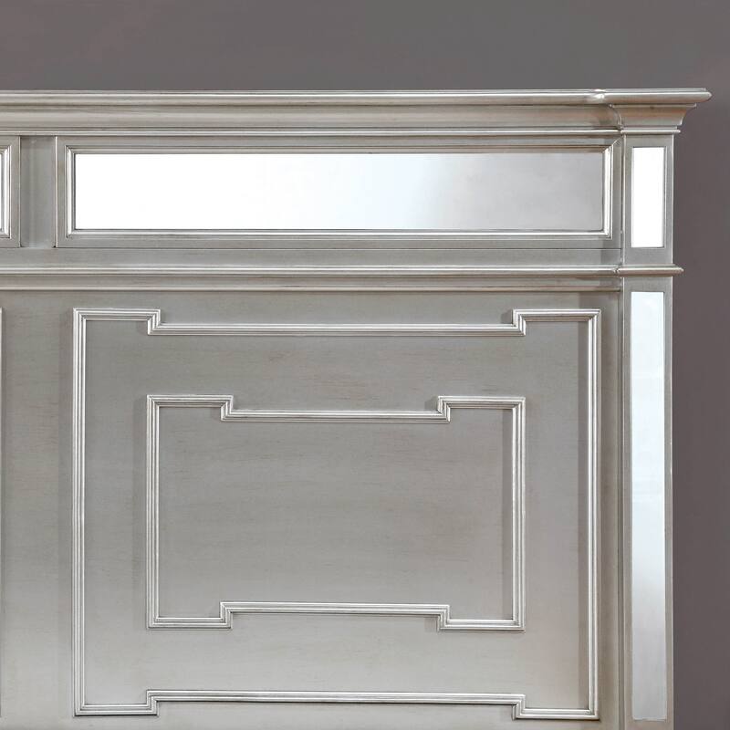 Furniture of America Eaen Modern Silver Solid Wood Panel Bed