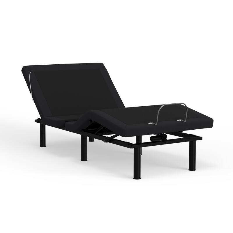 Adjustable Twin Long Bed Base with Voice Control, Glide Tech, LED Lights, Zero Clearance & Massage