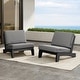 preview thumbnail 24 of 136, Outdoor Teak Wood Waterproof Armless Chair Loveseat with Cushions LOVESEAT SEPARATE CUSHION - Gray/2 Chair