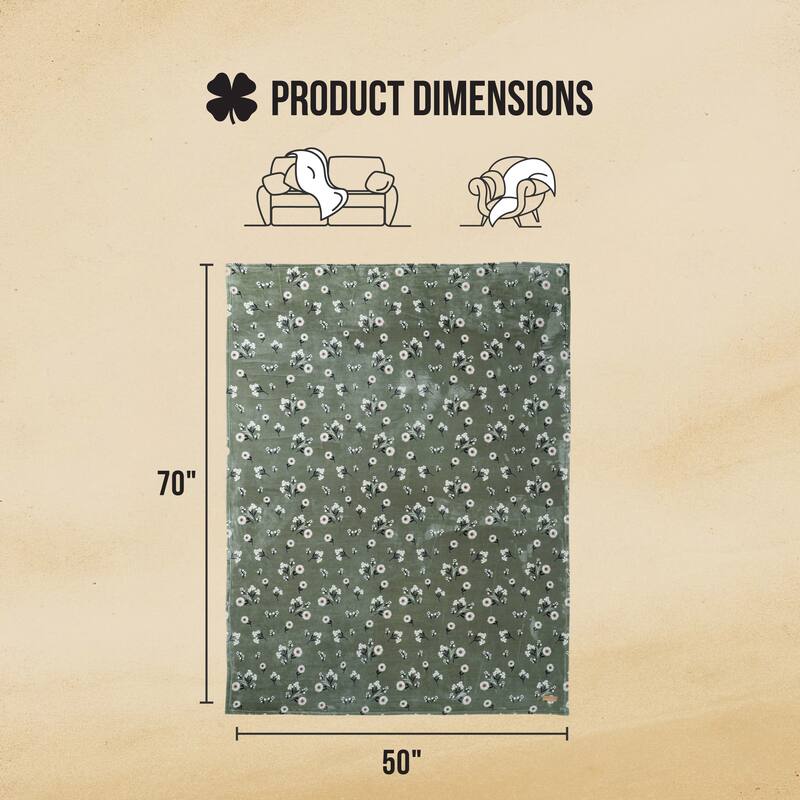 Lucky Brand Daisy Plush Throw Blanket