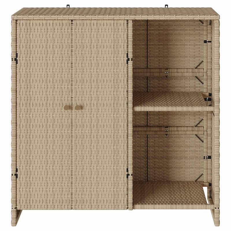 vidaXL Storage Cabinet Beige/Brown/Grey 100x36x102 cm Rattan - 14.2 x 39.4 x 40.2