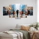 preview thumbnail 1 of 12, Orange African American Harlem City Muscians I - Music Jazz Canvas Wall Art Set - Oversized Traditional Wall Art Decor 60 in. W x 32 in. H - 5 Panels Diamond Shape
