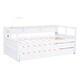 preview thumbnail 6 of 12, Twin XL Size Wood Daybed w/ 2 Trundles, 3 Storage Cubbies, 1 Light for Free and USB Charging Design Creative Triple Bunk, White