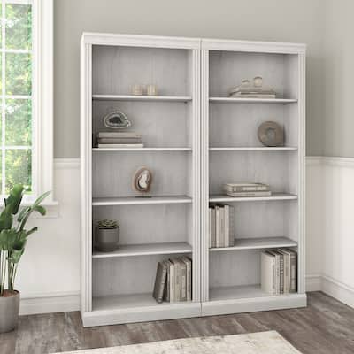 Saratoga Tall 5 Shelf Bookcase - Set of 2 by Bush Furniture