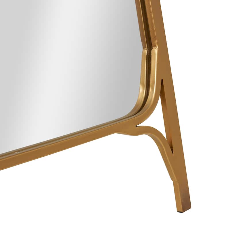 Metal Arched Freestanding Foldable Floor Mirror - Gold - Roche River Decor - 24"W x 18"L x 65"H