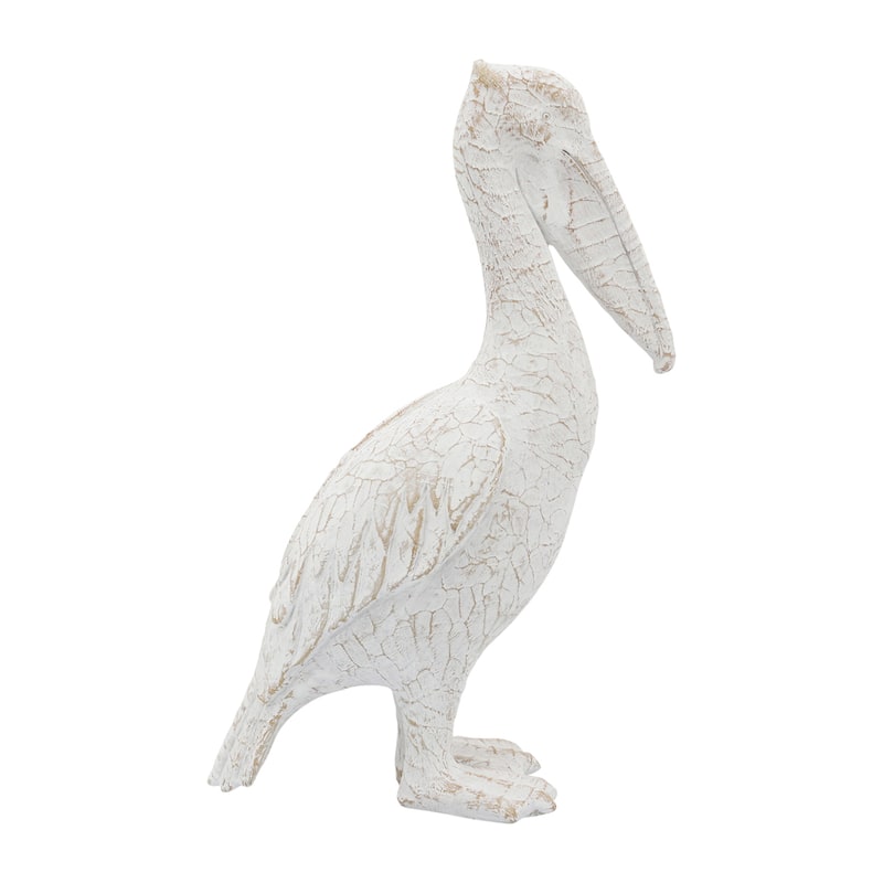 Decorative Ceramic Pelican Figurine Sculpture - 14", White - 13.75"