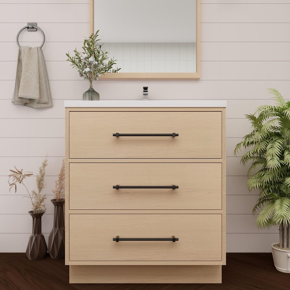 Victoria 30'' Freestanding Vanity with Reinforced Acrylic Sink - 29.5