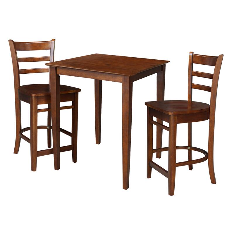 30" x 30" Counter Height Table with 2 Stools - 3 Piece Set