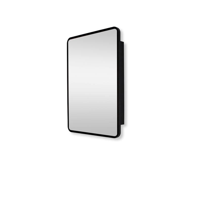 24 in. W x 30 in. H Rectangular Modern Metal Framed Wall Mount or Recessed Bathroom Medicine Cabinet with Mirror