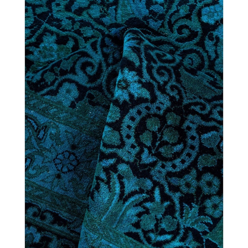 Fine Vibrance, One-of-a-Kind Handmade Runner Rug - Black, 3' 1" x 18' 2" - 3' 1" x 18' 2"