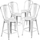 preview thumbnail 1 of 22, Distressed Metal Indoor/ Outdoor 24-inch Counter Stools (Set of 4)