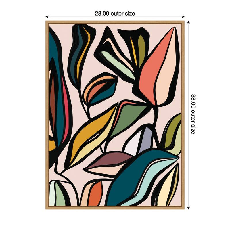 Kate and Laurel Fanciful Ficus Expansion by Alicia Bock Framed Canvas Wall Art Print